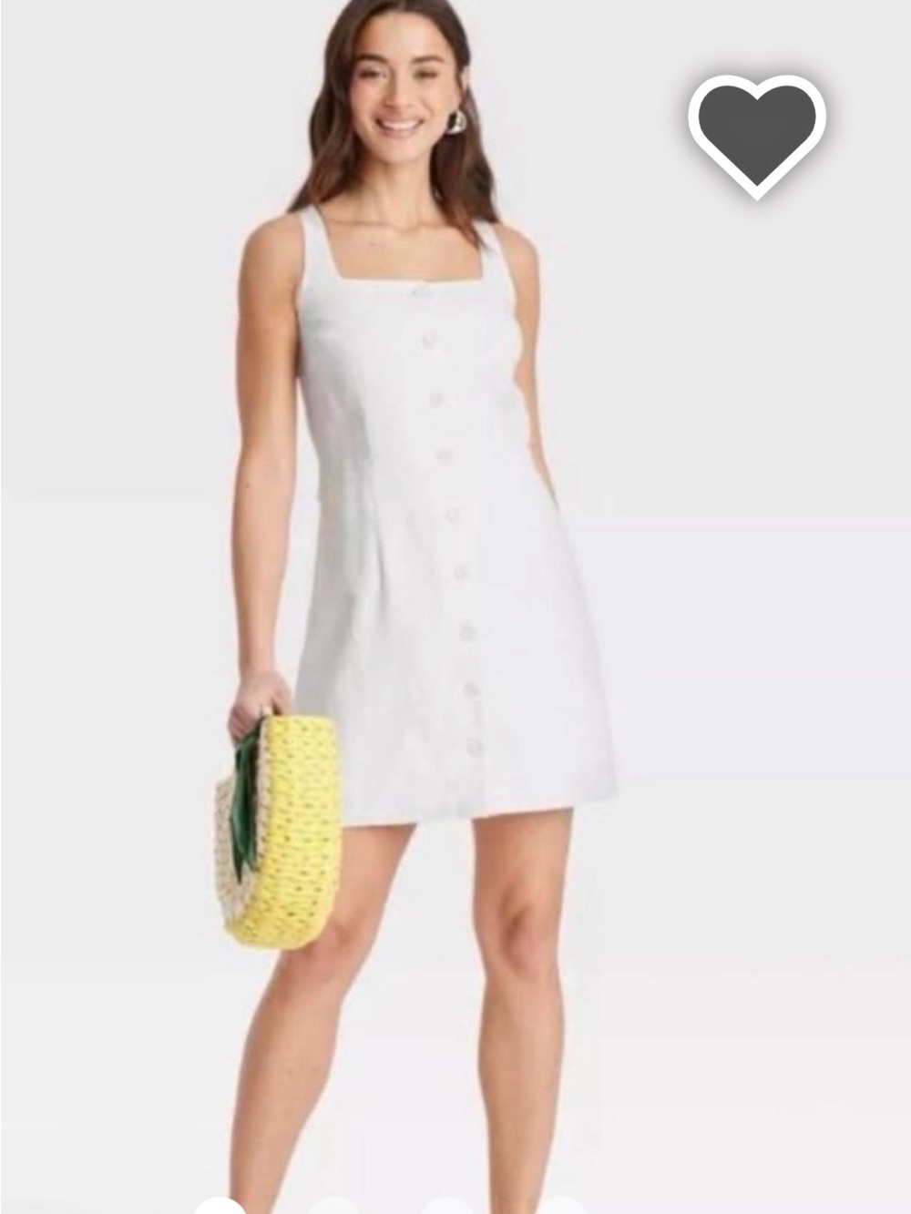 a new day White Button-Front Mini Dress